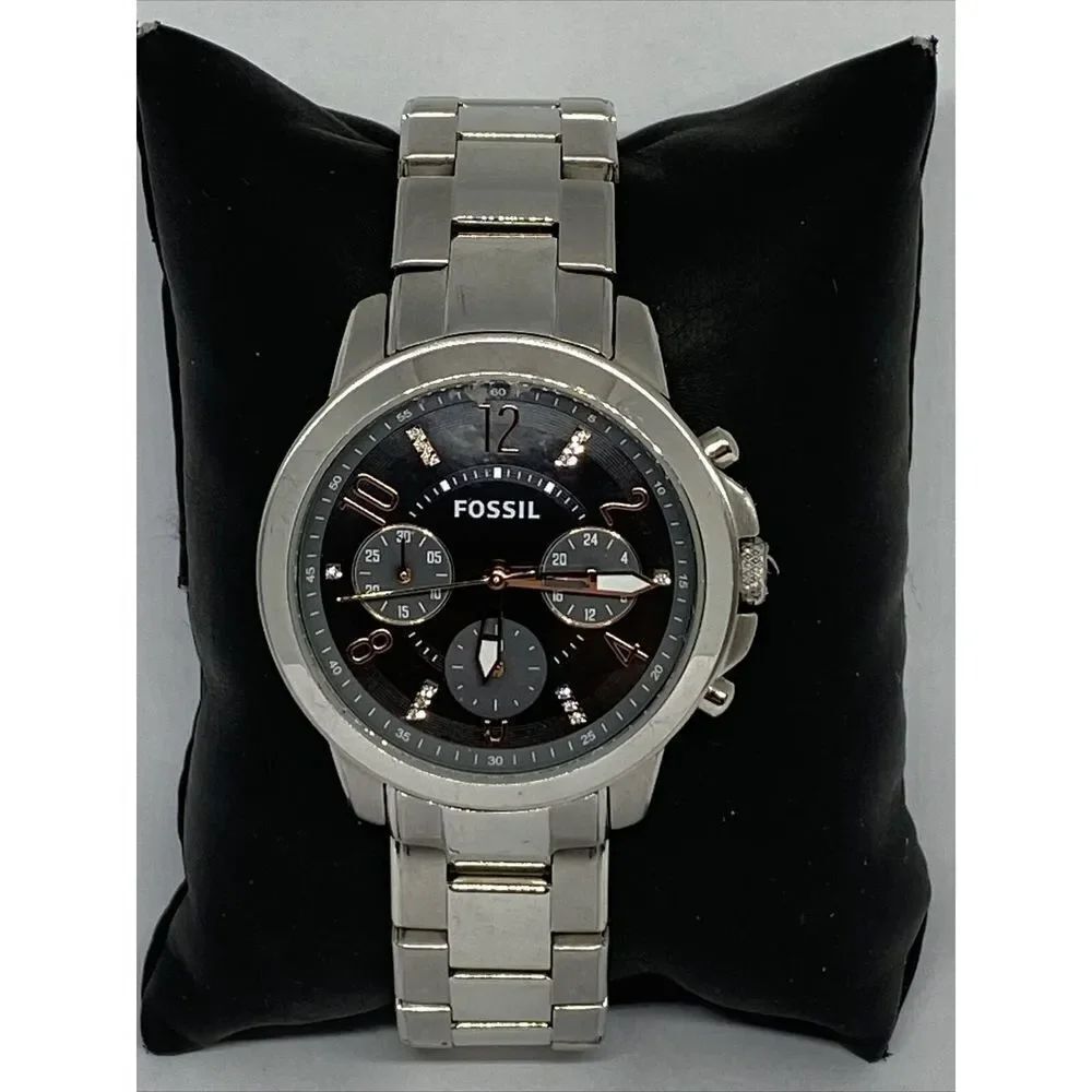 Fossil ES4148 Men's Silver Stainless Steel Analog Dial Quartz Genuine Watch FR97